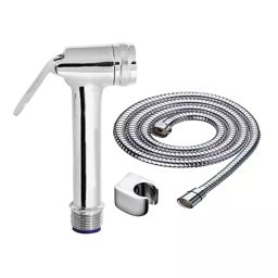 GENERIC Health Faucet Set Brass 1 m Steel Chrome Finish Wall Mounted for Bathrooms, Toilets, ID_SS_030-picture-37