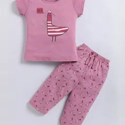 GEMINI Kids Conversational Printed Round Neck Pure Cotton Night Suit-picture-13