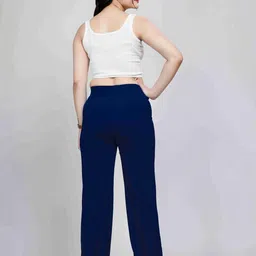 NU CLOTHS Women Pack Of 2 Solid Regular Fit High-Rise Trousers image 2