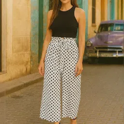 CORSICA Women White Wide Leg Trousers-image-41