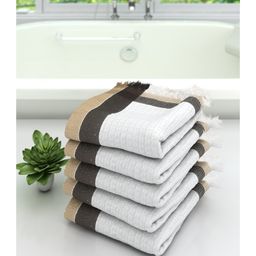 Athom Living 100% Premium Cotton Bath Towel Pack Of 5 - White-picture-29