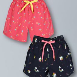 Plum Tree Pack Of 2 Pineapple & Unicorn Printed Cotton Shorts -  Blue And Pink-picture-20