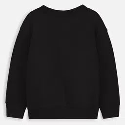 Trampoline Fleece Full Sleeves Princess Of Everything Text Printed Sweatshirt - Black image 3