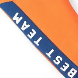 Babyhug Cotton Looper Knit Full Length Lounge Pant Text Printed - Orange image 3