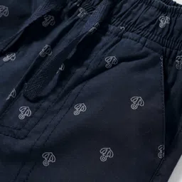 CUCUMBER Cotton Woven Above Knee Length Shorts withAnchor Prints - Navy Blue image 3