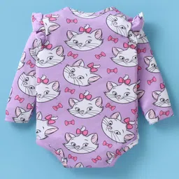 Babyhug Disney Interlock Knit Full Sleeves Onesies With Aristocats Marie Graphics Pack Of 3 - Pink White & Purple image 3