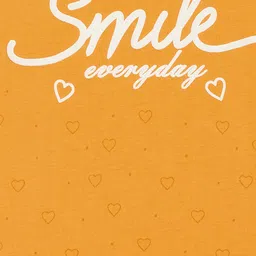 Fort Divine Cotton Lycra Knit Half Sleeves Share Smile Text & Heart Printed Tee - Musterd image 4