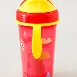 fab n funky Straw Sipper with Detachable Twin Handle 300 ml - Red| Hygienic Swipey Straw Cap| Leak Proof| BPA Free| for Infants & Toddlers| Water Bottle| Soft Silicone Straw| Training Cup for Boys & Girls image 5