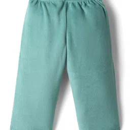 Kanvin Fleece Knit Full Sleeves Antipilling Winter Night Suit with Bear Patch Embroidery - Turquoise image 5