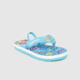 toothless Kids Girls Blue Printed Thong Flip-Flops image 2