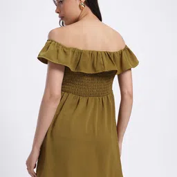 glitchez Whimsical Wonder Smocked Back Off-Shoulder Mini A-Line Dress image 3