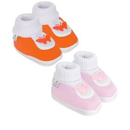 NESKA MODA 0 To 12 Months Cotton Booty 2 Pair Newborn Infants Skin Friendly Soft Booties-picture-37