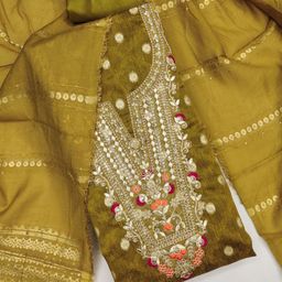 Rangtulika Ethnics Floral Embroidered Sequinned Unstitched Dress Material-picture-26