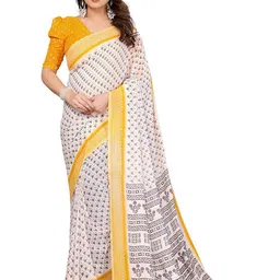 Moda Rapido Moda Rapido Graceful Floral Print Georgette Saree with Unstitched Blouse Piece-picture-40