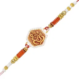 MEIRA JEWELLERY Artificial Beaded Ganesha Thread Rakhi With Roli Chawal image 2