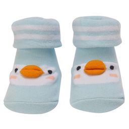 Yellow Bee Duck Design Anti-Skid Socks - Blue-picture-34