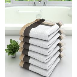 Athom Living 100% Premium Cotton Bath Towel Pack Of 6 - White-picture-23
