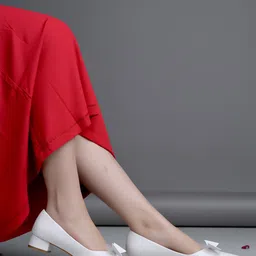 Shoetopia Solid Bow Applique Bellies - White-picture-14