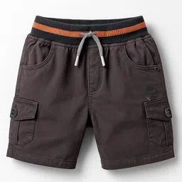 Olio Kids Denim Knit Above Knee Length Solid Colour Shorts - Charcoal Grey-picture-10