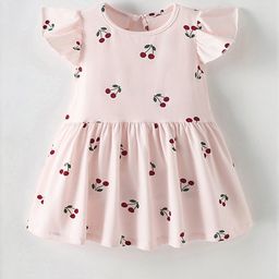 YK Girls Pink Cotton Dresses-picture-34
