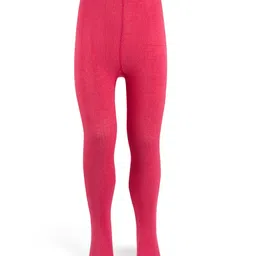 Cute Walk By Babyhug Antibacterial Footed Solid Color Tights - Pink image 2