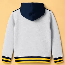 Junior Killer Full Sleeves Maverick Klr Text Embroidered Light Winter Hooded Sweatshirt - White image 2