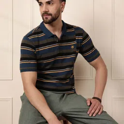 WROGN Men Striped Polo Collar Cotton Slim Fit T-shirt-picture-34