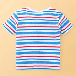 Babyoye 100% Cotton With Eco Jiva Finish Half Sleeves Front Open Vests Text Print Pack of 2 - Blue image 3