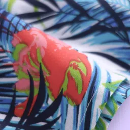 Babyhug Cotton Woven Frill Sleeves Frock With Leaf Print & Bow Applique - White image 3