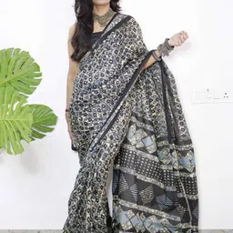 HERE&NOW Pure Cotton Bagru Saree image 5