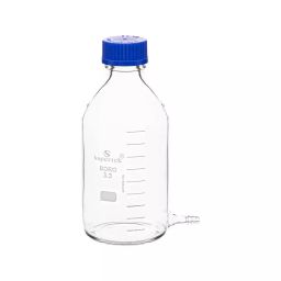 Supertek 1000 ml Clear Aspirator Bottle GL45 With Screw Cap and Tubulation, 12.156.1000-picture-27