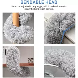 Winberg Microfiber Feather Dusting Flexible Ceiling Fan Cleaner with Telescopic Rod, Grey image 4