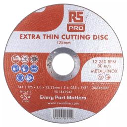 RS PRO Aluminium Oxide Cutting Disc 125mm x 1mm Thick P120 Grit 5 in pack, 1849242-picture-40