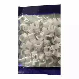 HI-TECH 6 mm Circel Cable Clip with Single Nail for Wall Mount, AFT6 X100 (Pack of 100 Pcs) image 2