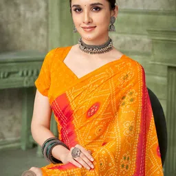 Mitera Bandhani Pure Chiffon Bandhani Saree image 3
