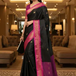 all about you Woven Design Zari Pure Silk Kanjeevaram Saree-picture-13