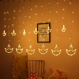 amiciVision Diya Curtain String Light with 138 LEDs Cool White image 3