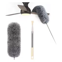 Winberg Microfiber Feather Dusting Flexible Ceiling Fan Cleaner with Telescopic Rod, Grey image 5