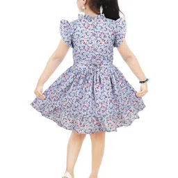 BAESD Floral Print Georgette A-Line Dress image 4