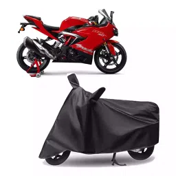 Auto Pearl Polyester Two Wheeler Cover for TVS Apache RTR 310 (Grey)-picture-14