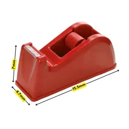 Soni Office Mate Small Tape Dispenser Sharp Blade Durable Body Size 15.5 x 7 x 4.7 cm Red for Office, School, Home, Packaging image 4