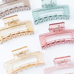 HANDBAG COLLECTION Women Set of 5 Transparent Claw Clips image 2