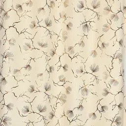 GEET CREATIONS Cream-Coloured Set of 2 Floral Room Darkening Door Curtain image 5