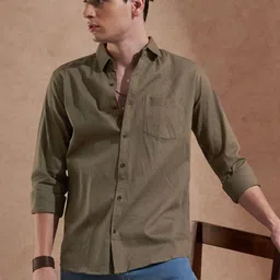 TRYBUY.IN Men Premium Fit Solid Spread Collar Cotton Casual Shirt-picture-18