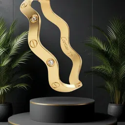 RKB Sales Women Cubic Zirconia Gold-Plated Kada Bracelet-picture-34