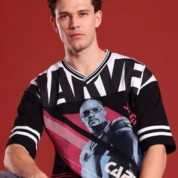 MARVEL STREET Captain America Printed V-Neck Relaxed Fit Pure Cotton T-shirt-picture-12