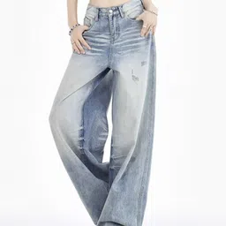StyleCast Women Baggy Mid-Rise Heavy Fade Cotton Jeans-image-80