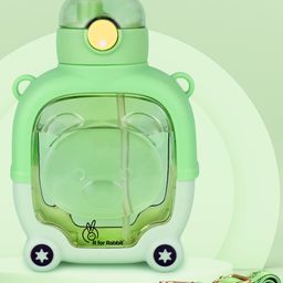 R for Rabbit Tritan BPA Free & Non Toxic Straw Sippy Water Bottle for Leak Proof Drinking Bear Theme Green - 1000 ml-picture-45