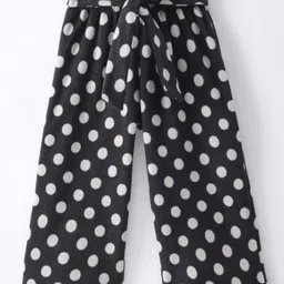 CrayonFlakes Fleece Polka Dots Belt Attached Pant - Black-picture-10