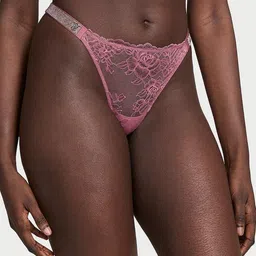 Victoria's Secret Floral Lace Mid-Rise Thongs Briefs-picture-10